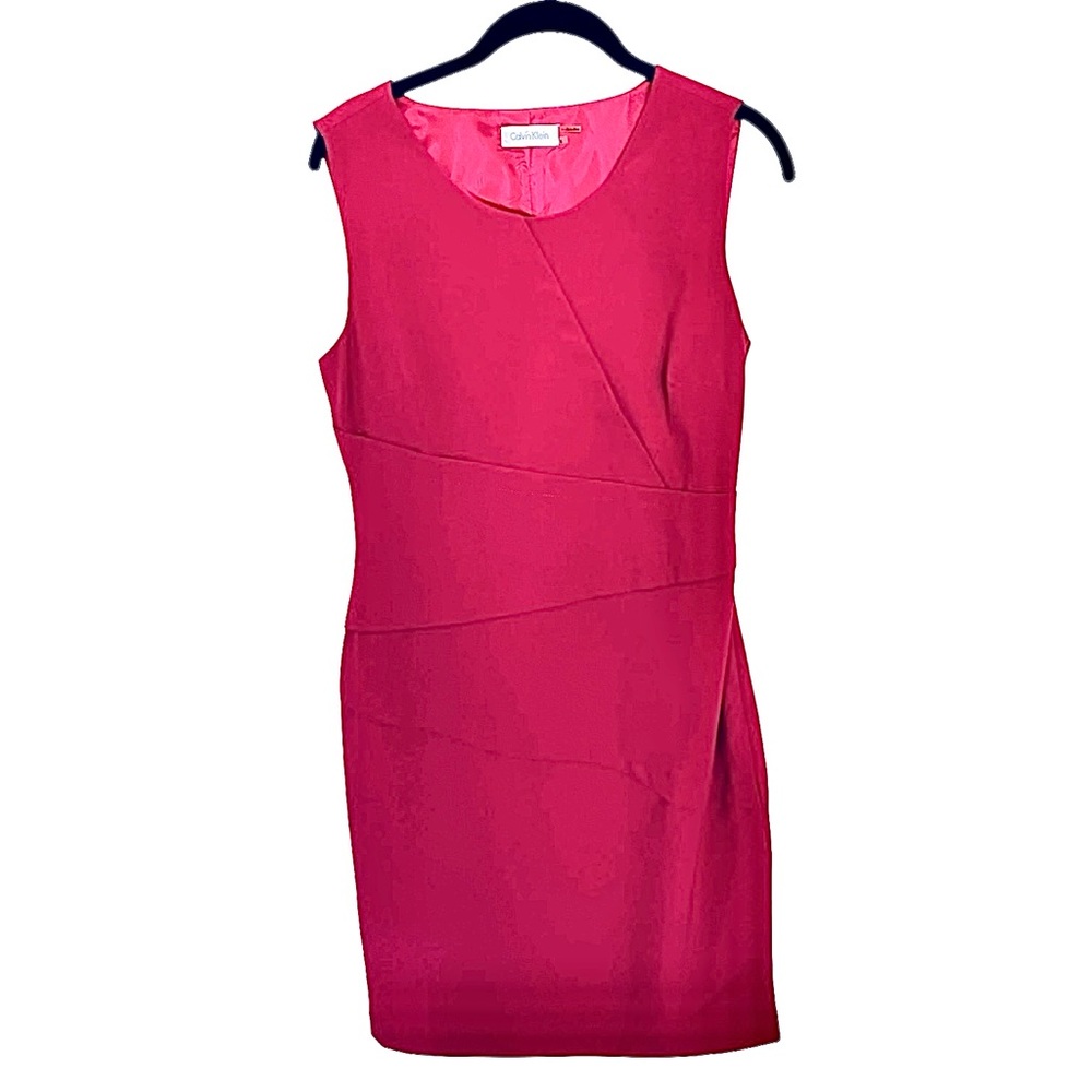 Calvin Klein Pink Sheath Dress Women’s 6 Sleeveless Knee Length Career Office